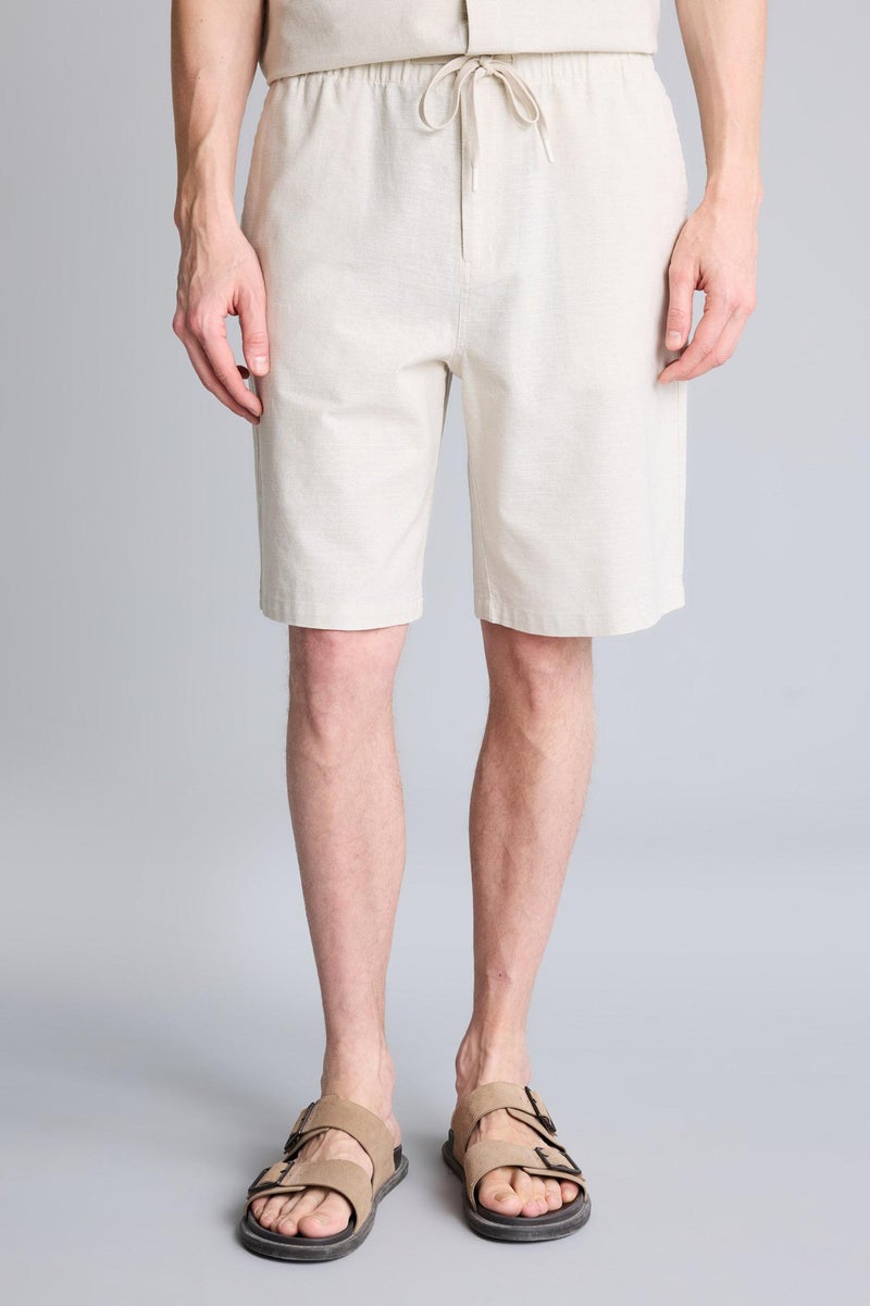 DeFacto Beige Man Relax Fit Cotton Basic Shorts Casual - Image 3